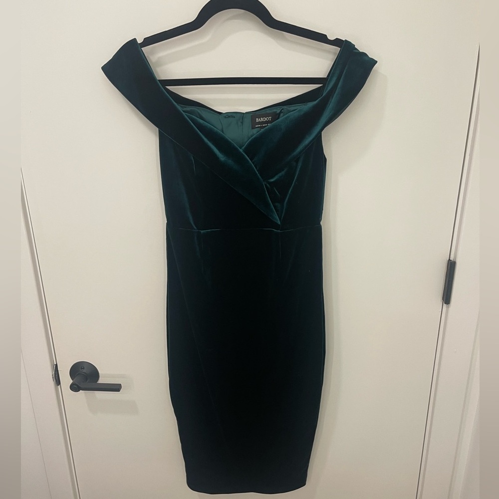 Bardot velvet dress